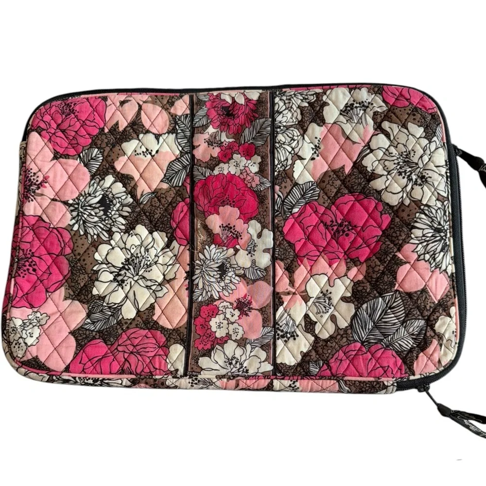 Vera Bradley Floral Quilted Laptop Sleeve - Pink and Brown